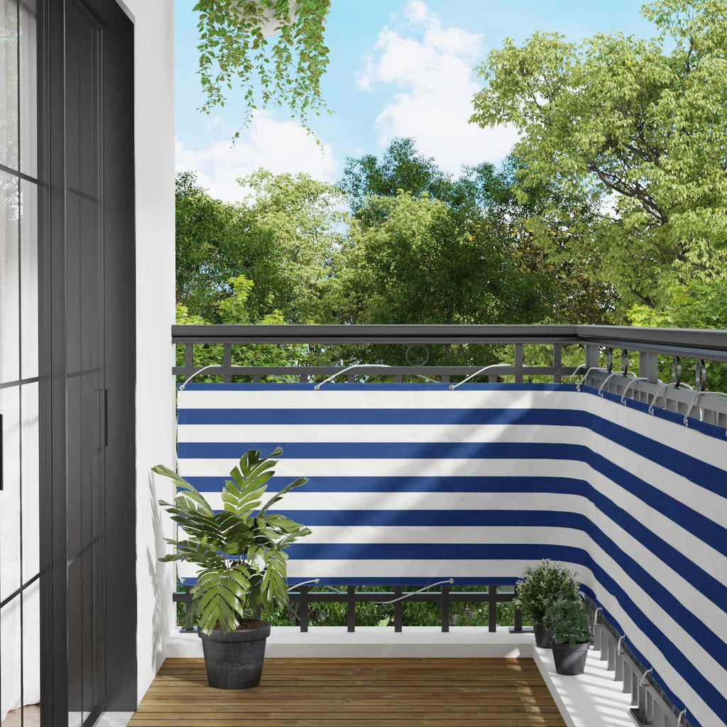 Schermo da balcone Blu e Bianco 75 x 200 cm