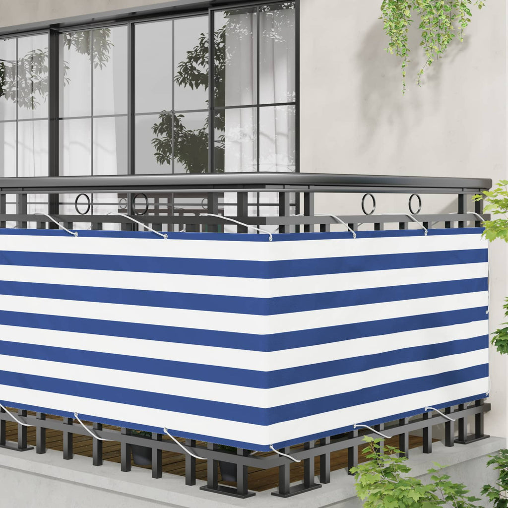 Schermo da balcone Blu e Bianco 75 x 200 cm