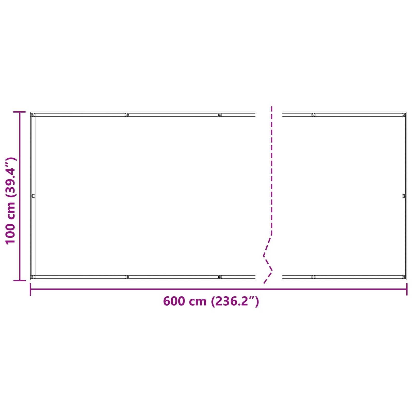 Schermo da balcone Blu e Bianco 100 x 600 cm Tessuto Oxford