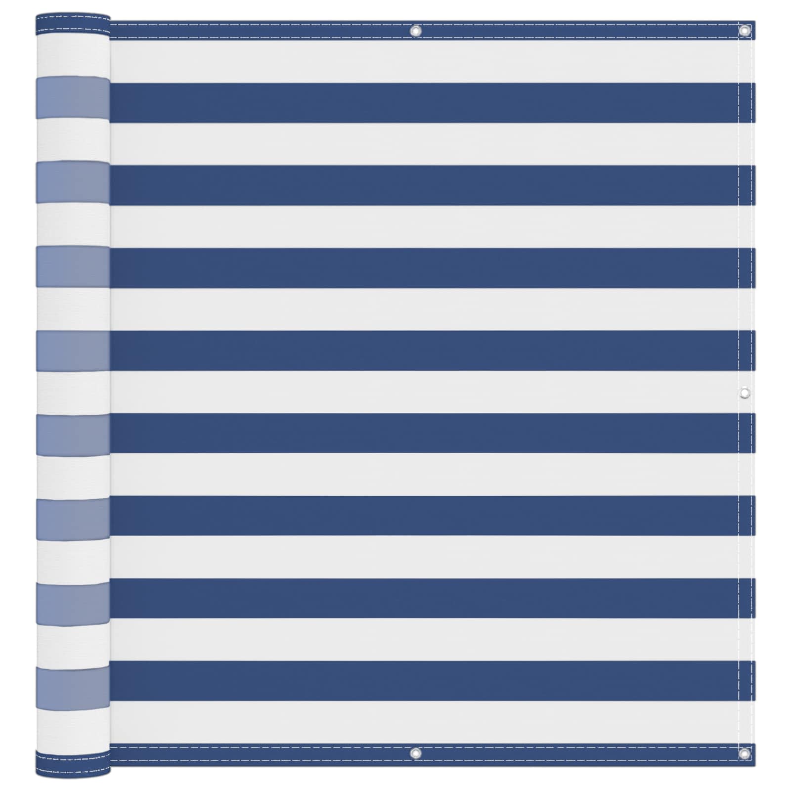 Schermo da balcone Blu e Bianco 110 x 500 cm Tessuto Oxford