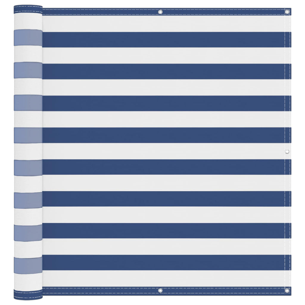 Schermo da balcone Blu e Bianco 110 x 700 cm Tessuto Oxford