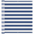 Schermo da balcone Blu e Bianco 110 x 1000 cm Tessuto Oxford