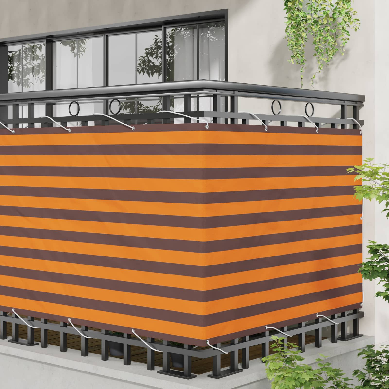 Schermo da balcone Arancione e Marrone 110 x 400 cm
