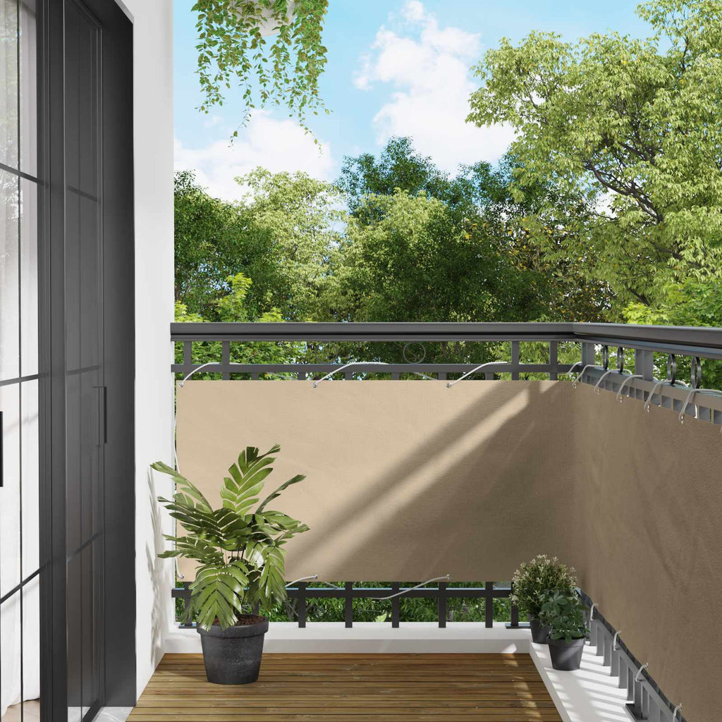 Schermo da balcone Beige 75 x 200 cm Oxford alu rivestito in PU