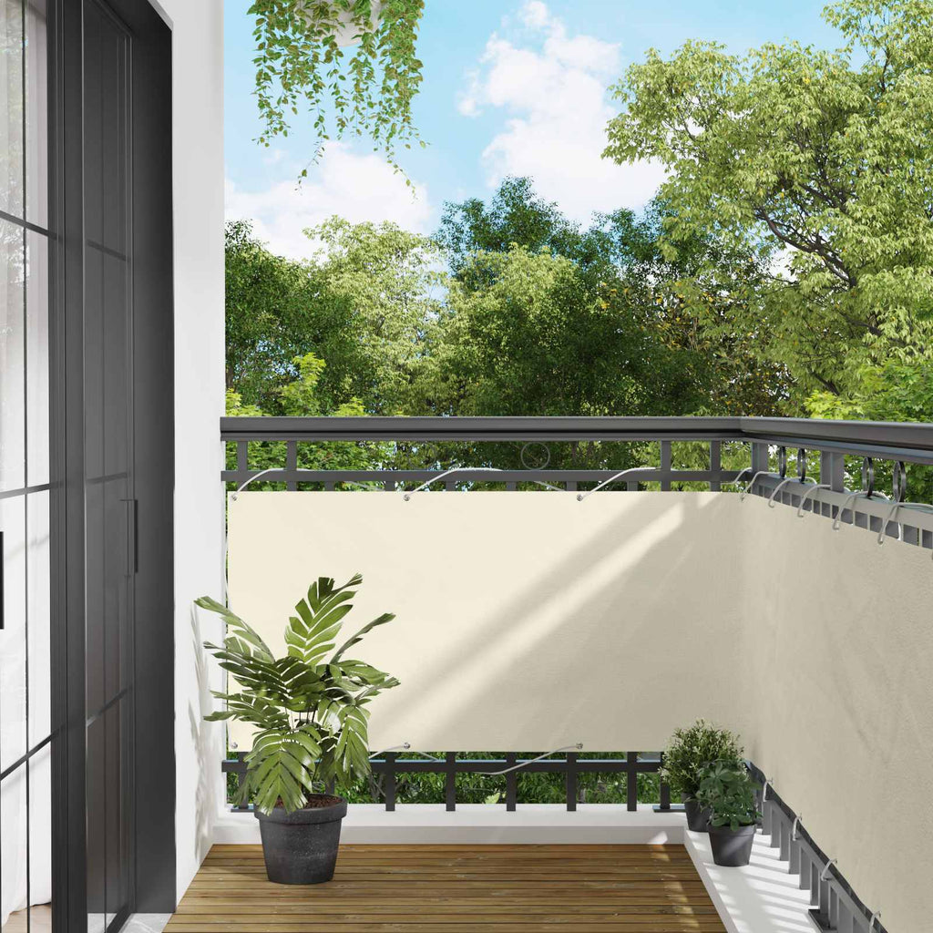 Schermo da balcone Crema 75 x 200 cm Tessuto Oxford