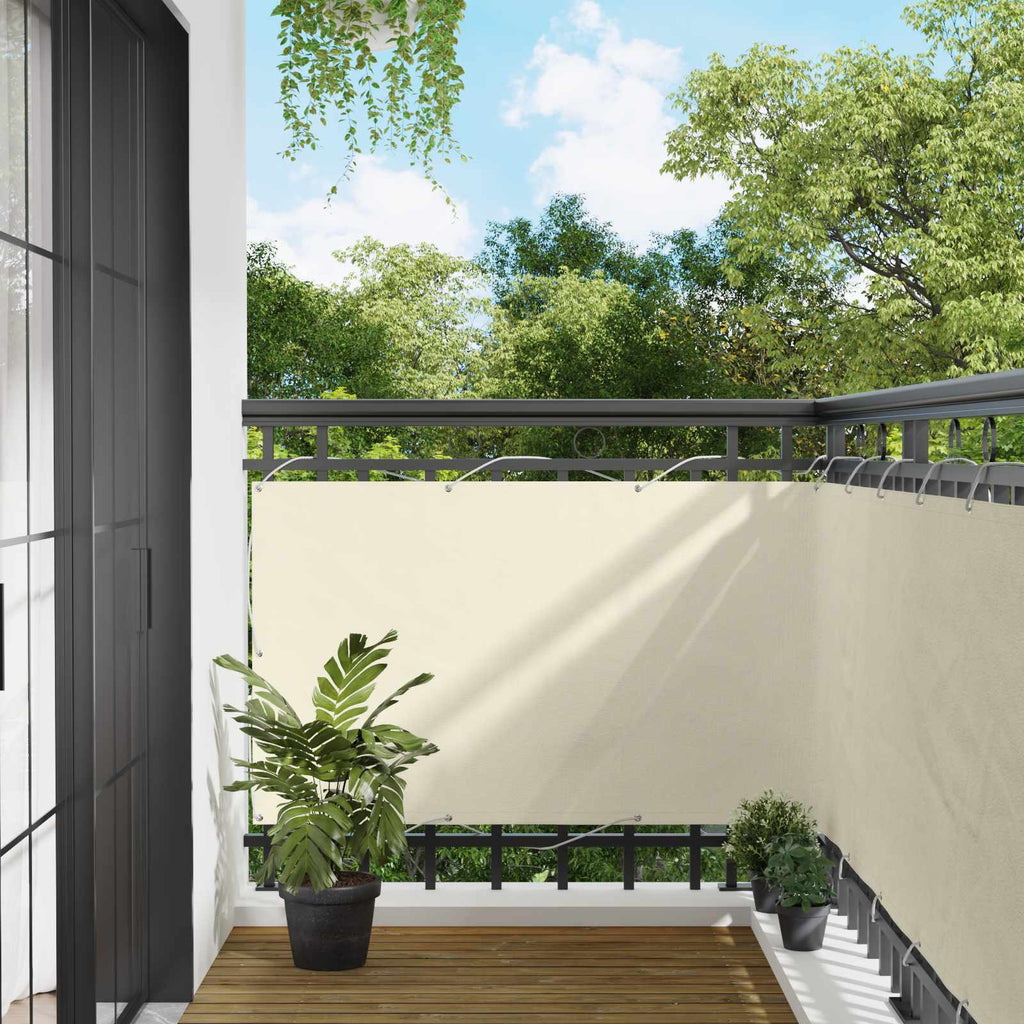 Schermo da balcone Crema 100 x 200 cm Tessuto Oxford