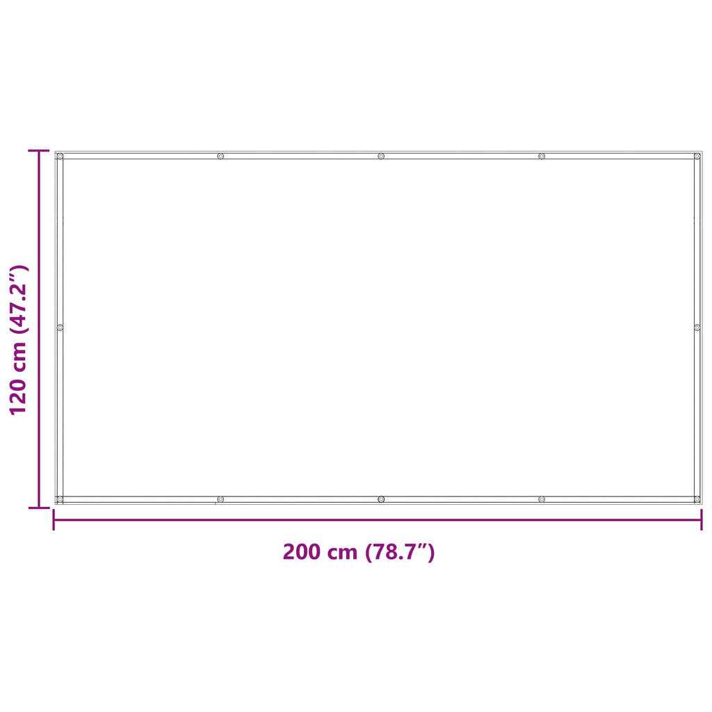 Schermo da balcone 120 x 200 cm Oxford alu rivestito in PU
