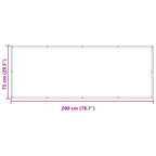 Schermo da balcone 75 x 200 cm Oxford alu rivestito in PU