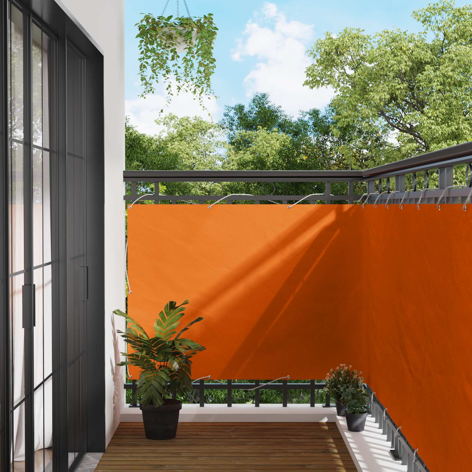 Schermo da balcone Arancione 110 x 500 cm Tessuto Oxford