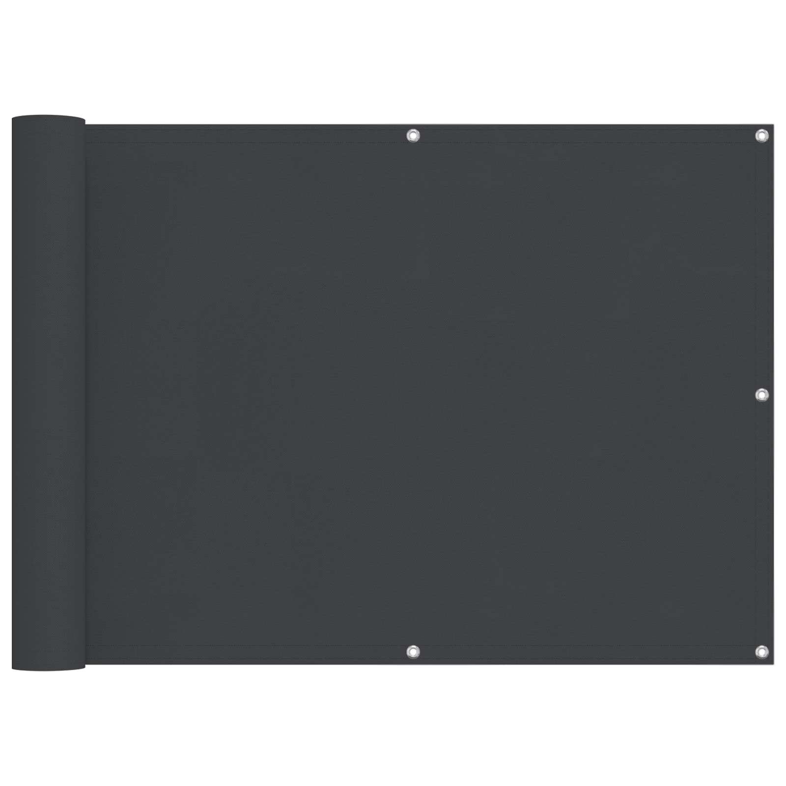 Schermo da balcone Nero 75 x 200 cm Oxford alu rivestito in PU