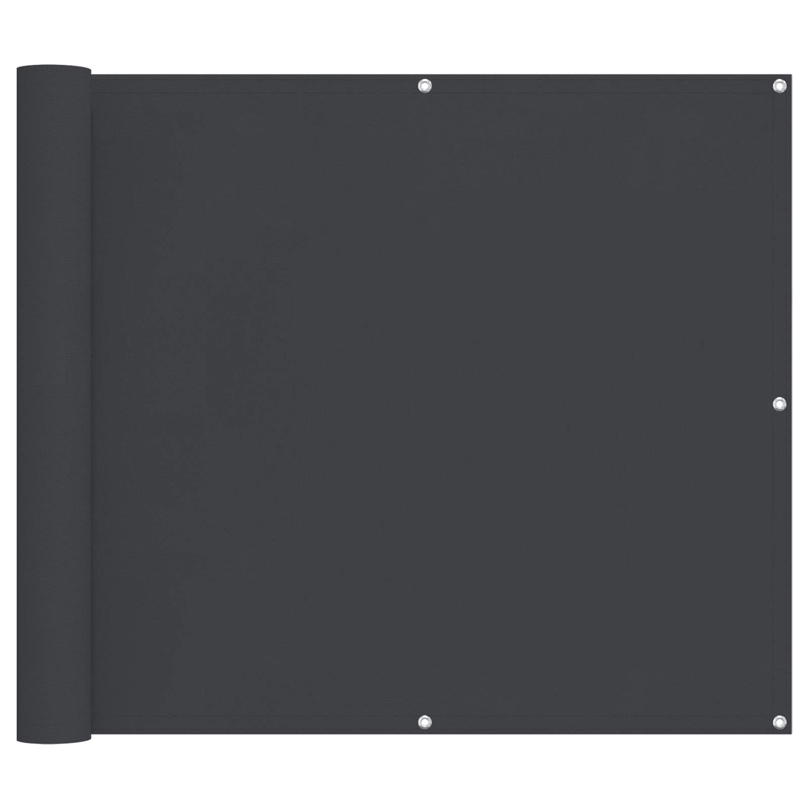 Schermo da balcone Nero 90 x 200 cm Oxford alu rivestito in PU
