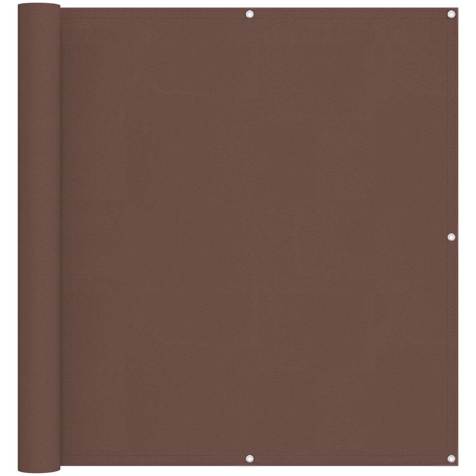 Schermo da balcone Marrone 110 x 600 cm Tessuto Oxford