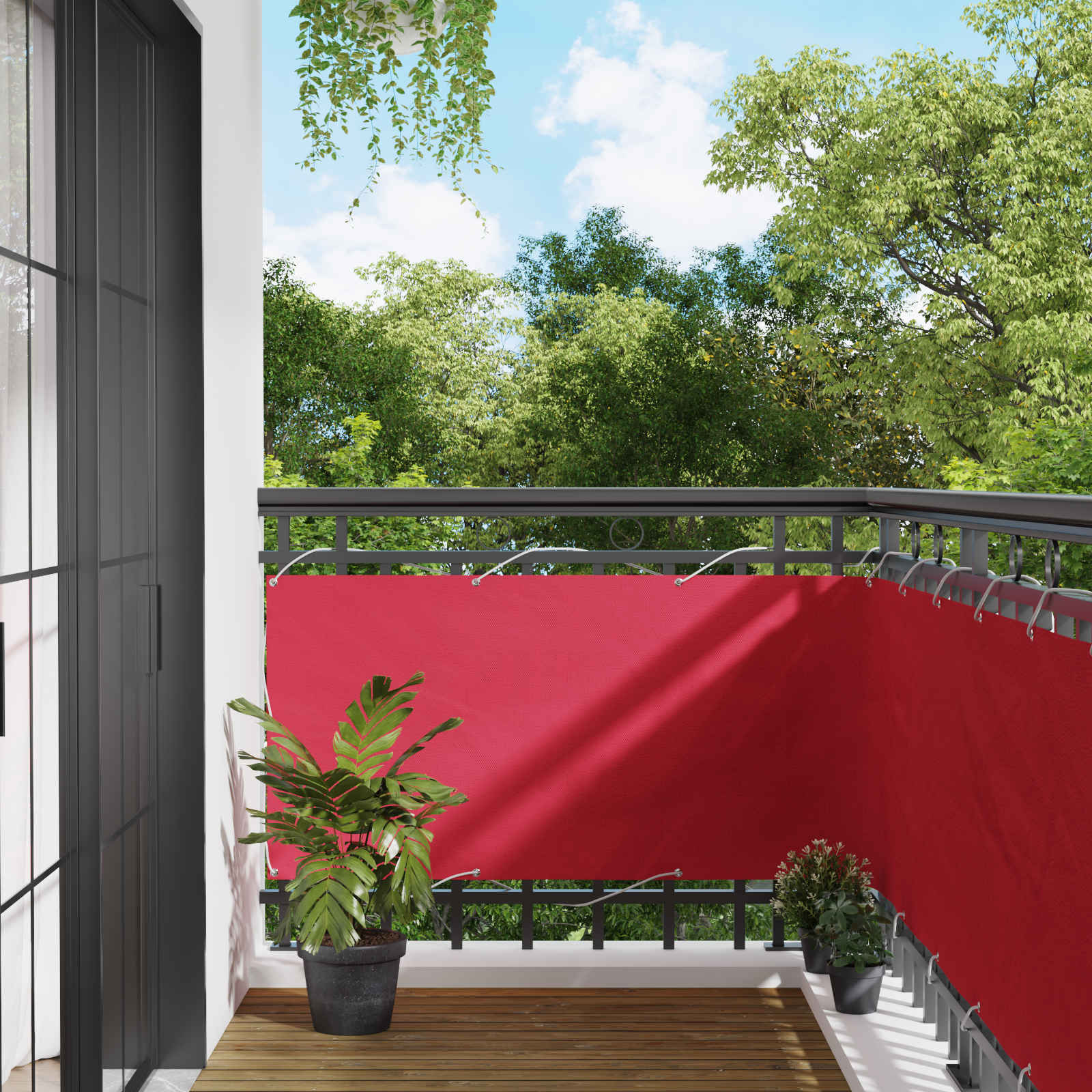 Schermo da balcone Borgogna 75 x 200 cm