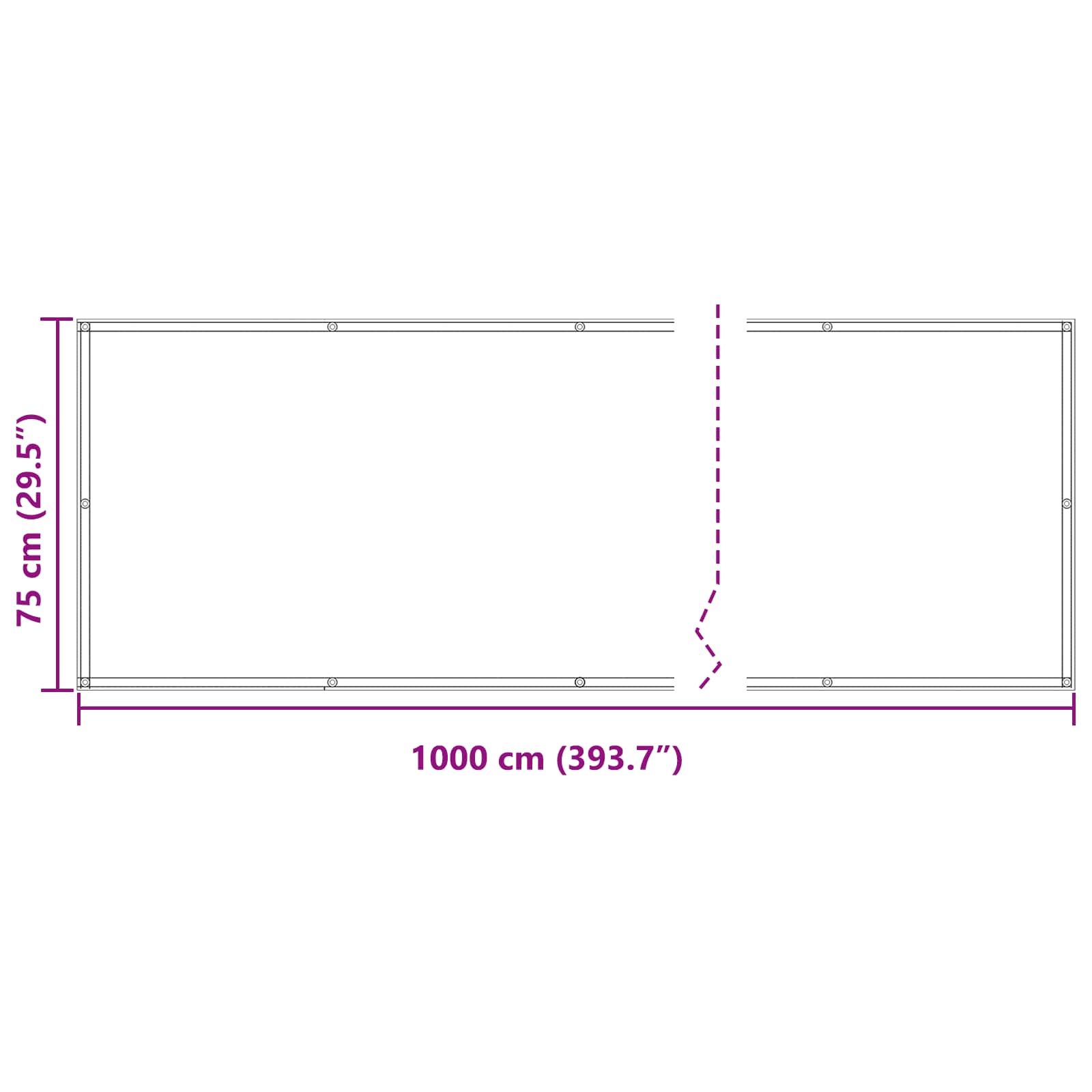 Schermo da balcone Borgogna 75 x 1000 cm
