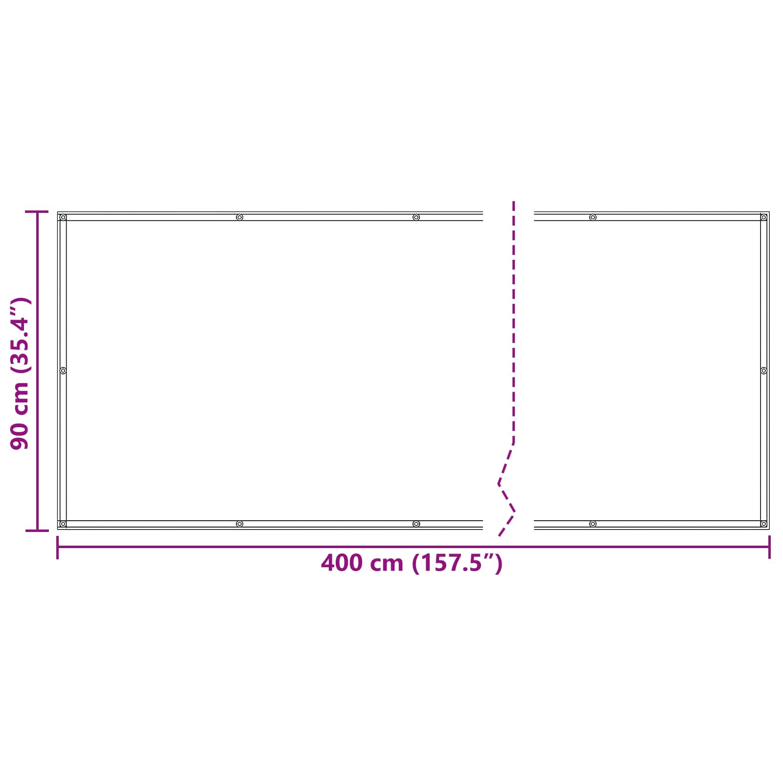 Schermo da balcone Borgogna 90 x 400 cm