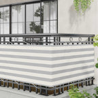 Schermo da balcone Grigio chiaro e bianco 75 x 200 cm