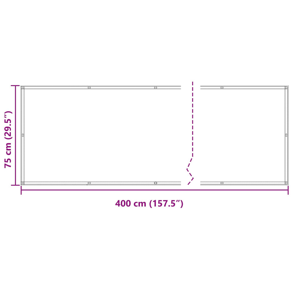 Schermo da balcone Grigio chiaro e bianco 75 x 400 cm
