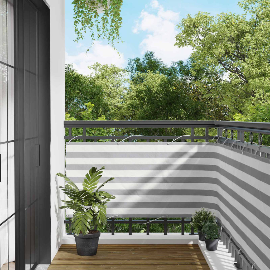 Schermo da balcone Grigio chiaro e bianco 75 x 600 cm