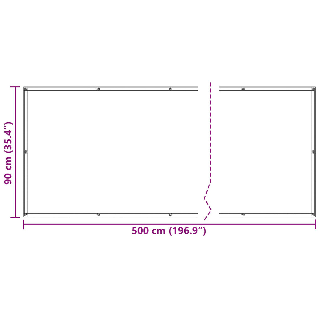 Schermo da balcone Grigio chiaro e bianco 90 x 500 cm