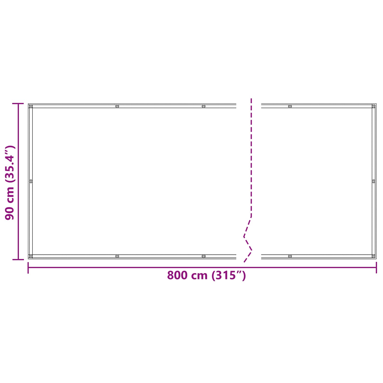 Schermo da balcone Grigio chiaro e bianco 90 x 800 cm