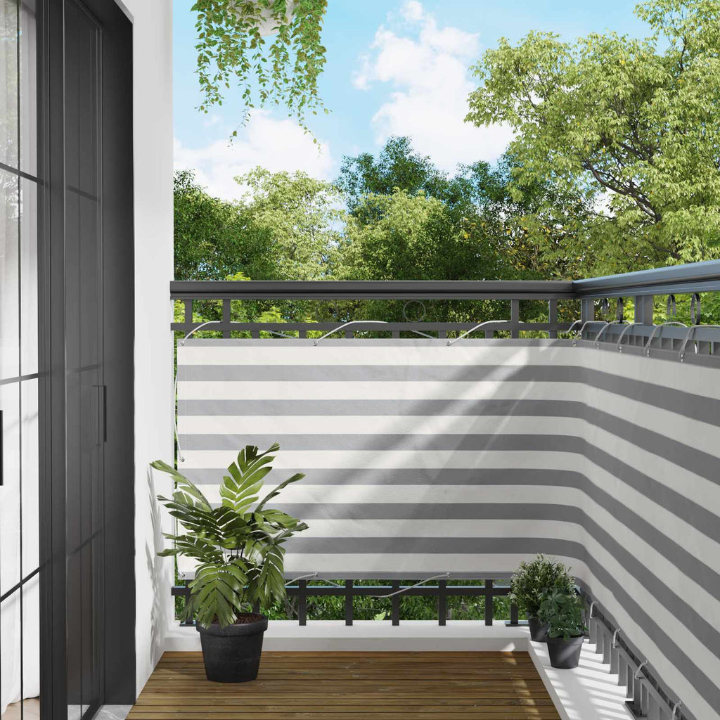 Schermo da balcone Grigio chiaro e bianco 100 x 300 cm