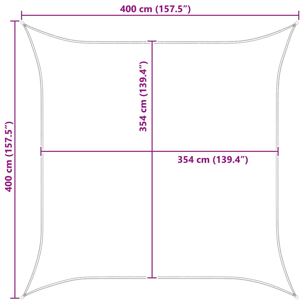 Vela da ombra solare Arancione e Marrone 4 x 4 m