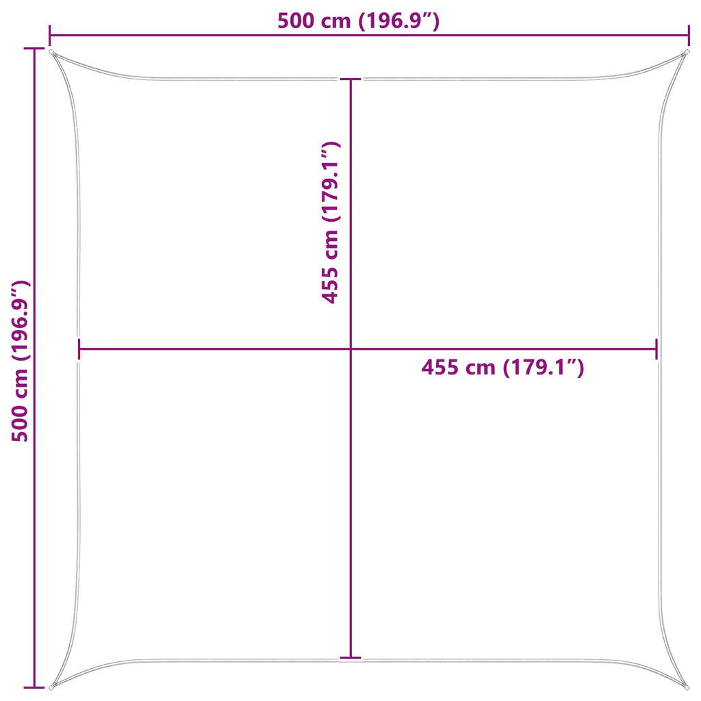 Vela da ombra solare Arancione e Marrone 5 x 5 m