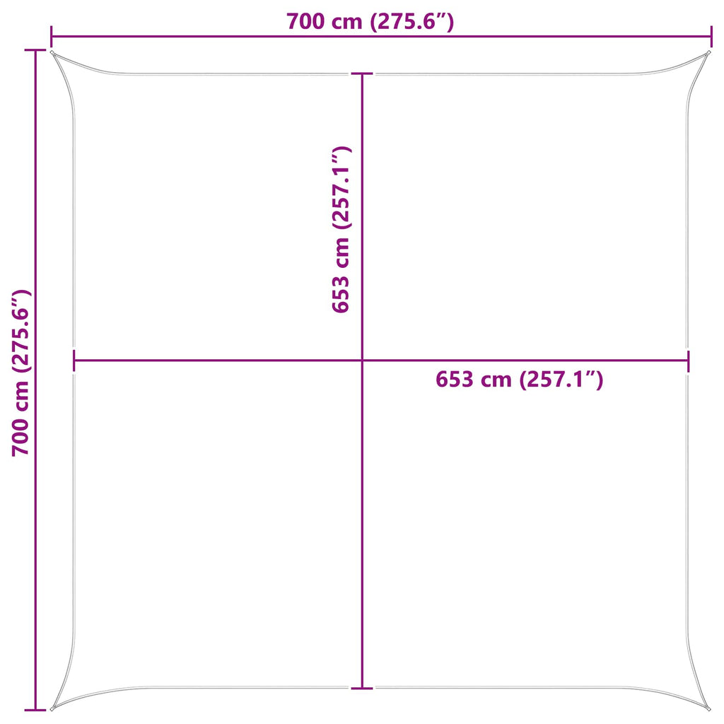 Vela da ombra solare Arancione e Marrone 7 x 7 m