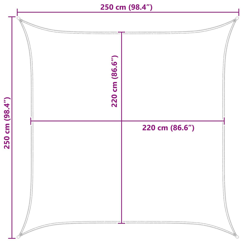 Vela da ombra solare Giallo e Bianco 2,5 x 2,5 m