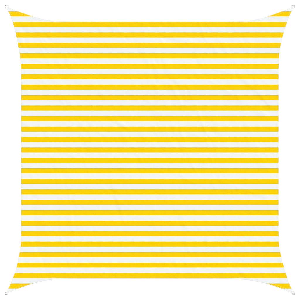 Vela da ombra solare Giallo e Bianco 3,6 x 3,6 m
