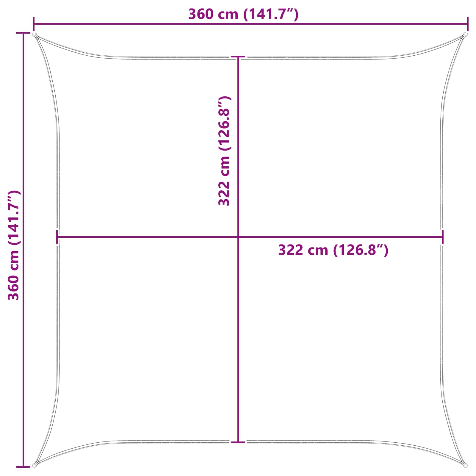 Vela da ombra solare Blu e Bianco 3,6 x 3,6 m