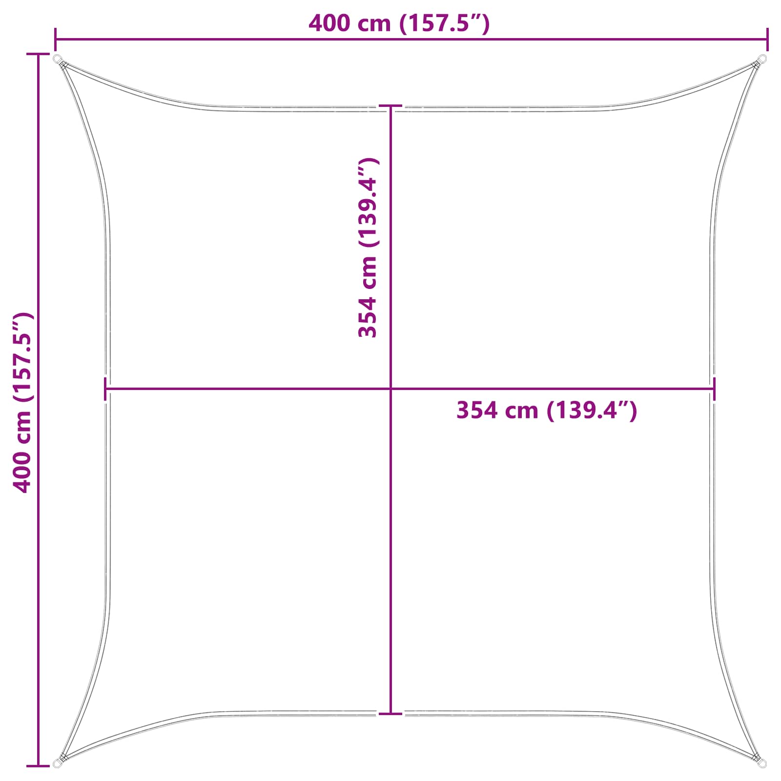 Vela da ombra solare Blu e Bianco 4 x 4 m