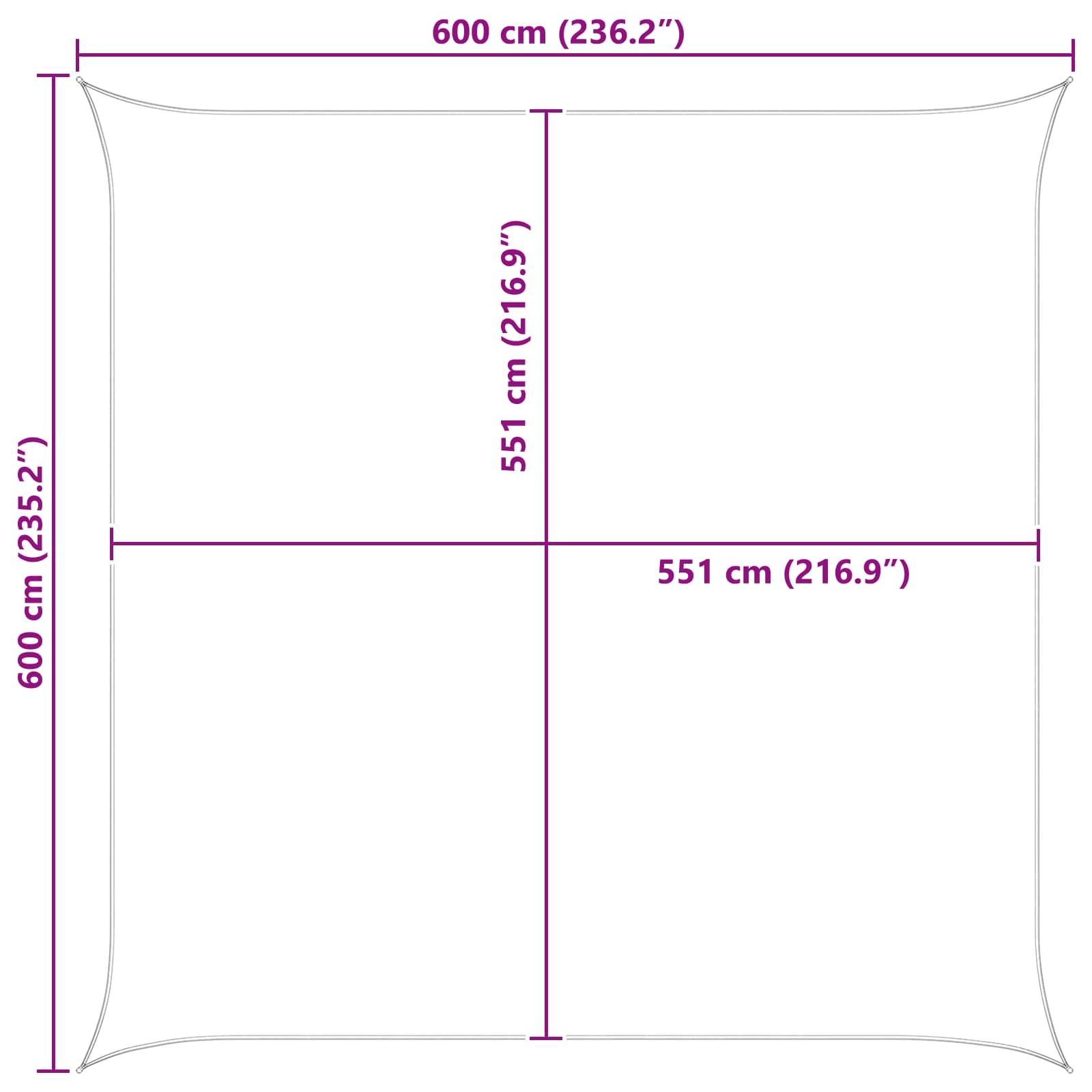 Vela da ombra solare Blu e Bianco 6 x 6 m