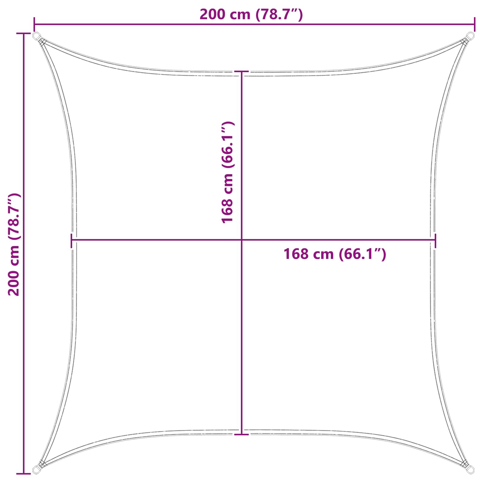 Vela da ombra solare Grigio chiaro e bianco 2 x 2 m