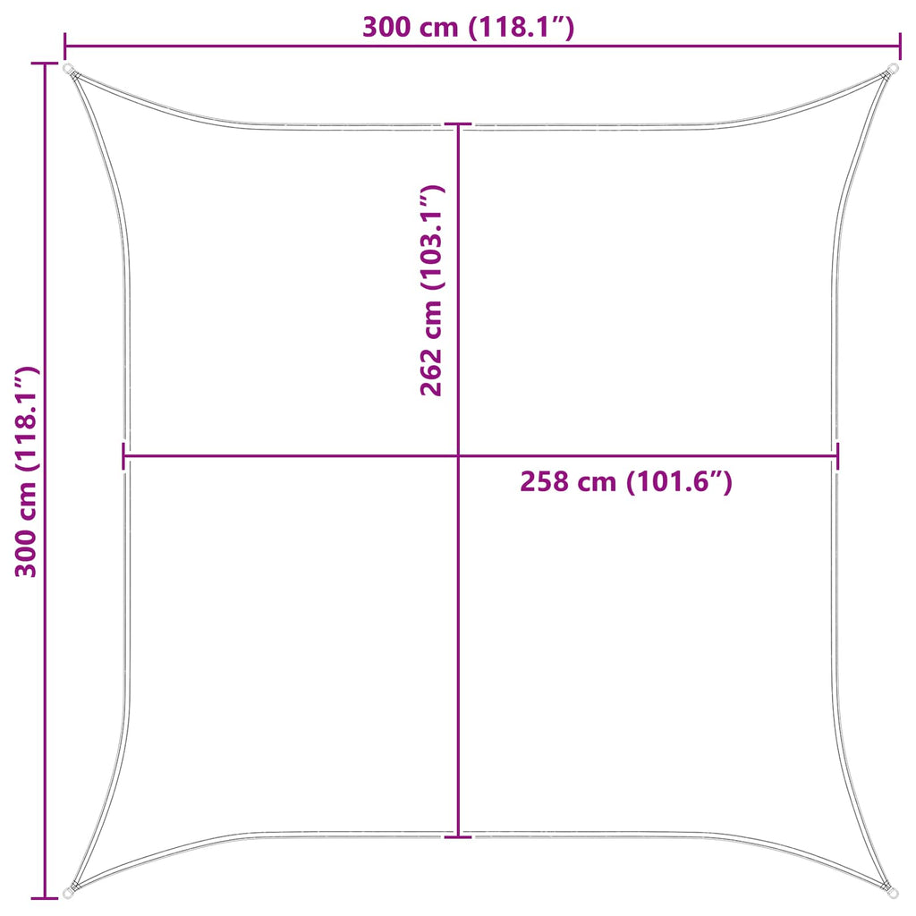 Vela da ombra solare Grigio chiaro e bianco 3 x 3 m