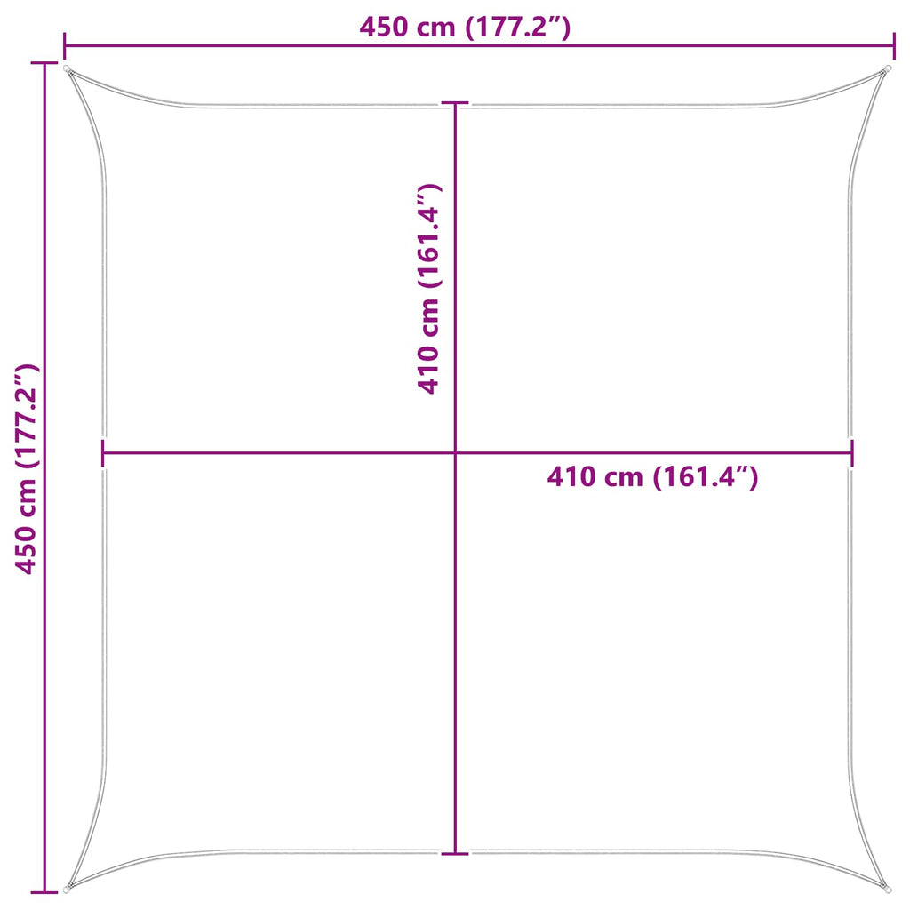 Vela da ombra solare Grigio chiaro e bianco 4,5 x 4,5 m
