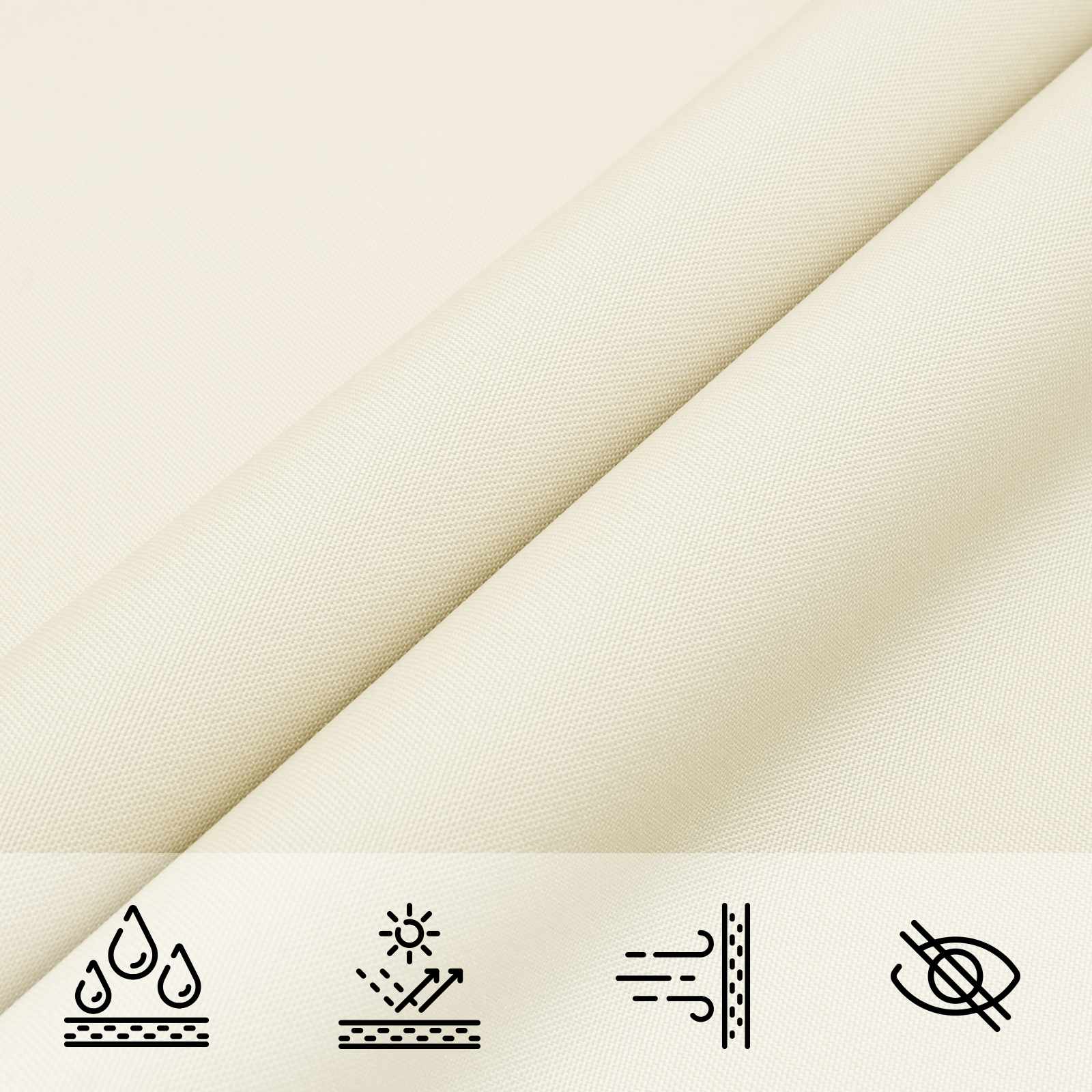 Vela da ombra solare Crema 6 x 2 m 100% Poliestere Oxford