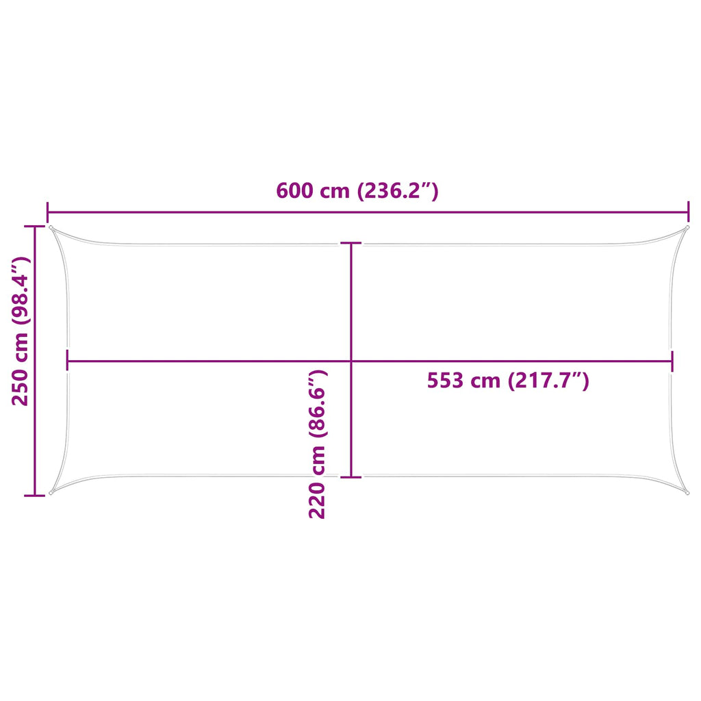 Vela da ombra solare Verde Scuro 6 x 2,5 m