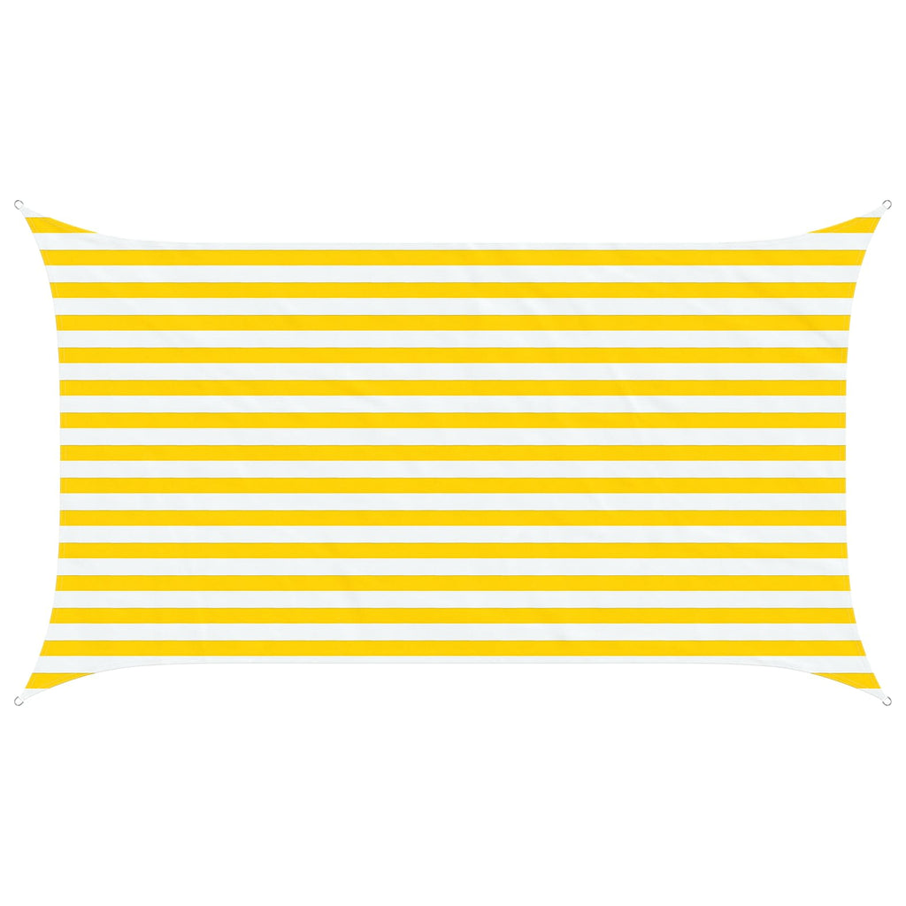 Vela da ombra solare Giallo e Bianco 3,5 x 2 m