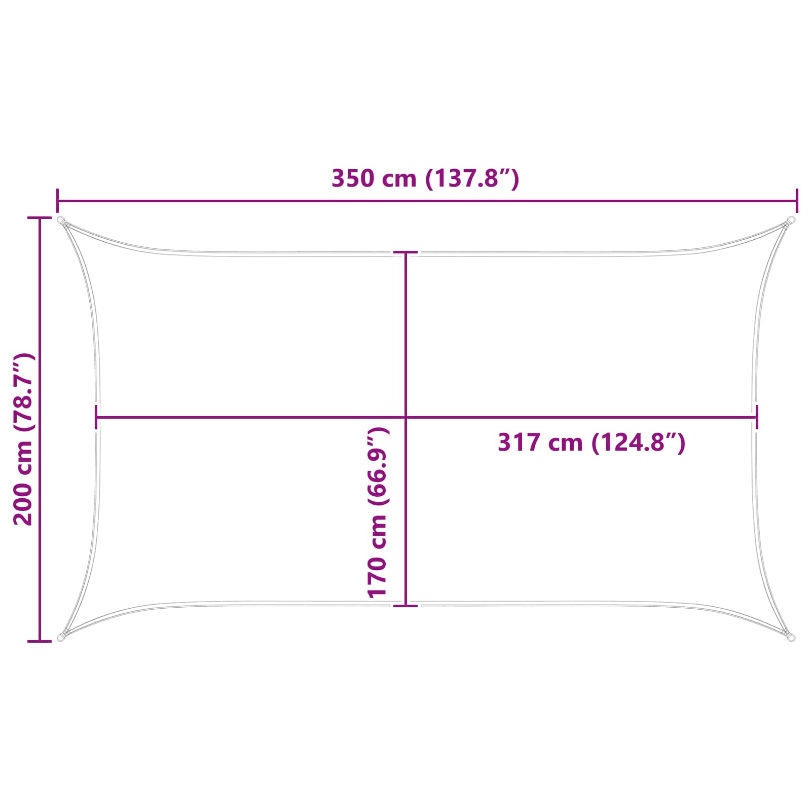 Vela da ombra solare Giallo e Bianco 3,5 x 2 m
