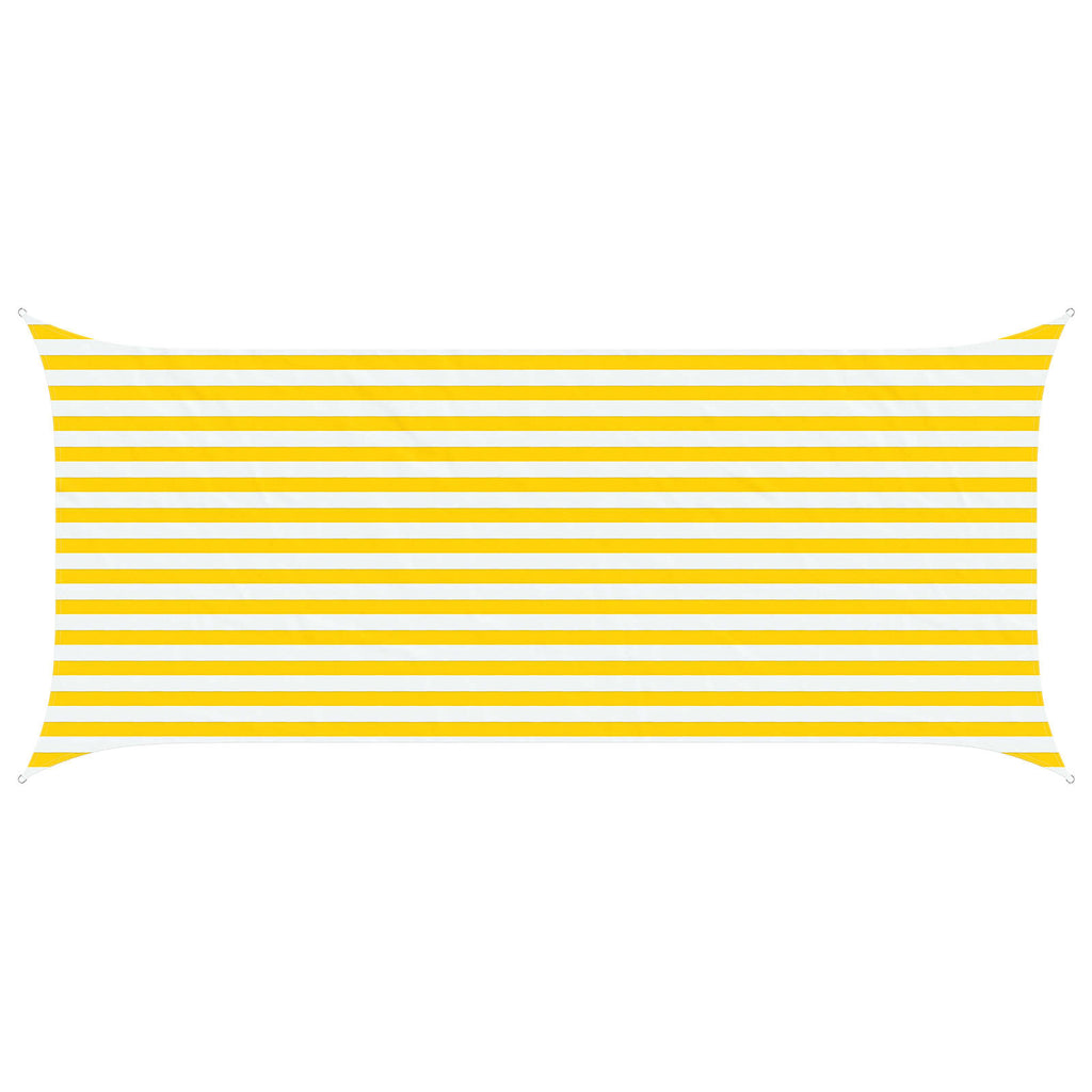 Vela da ombra solare Giallo e Bianco 4,5 x 2 m