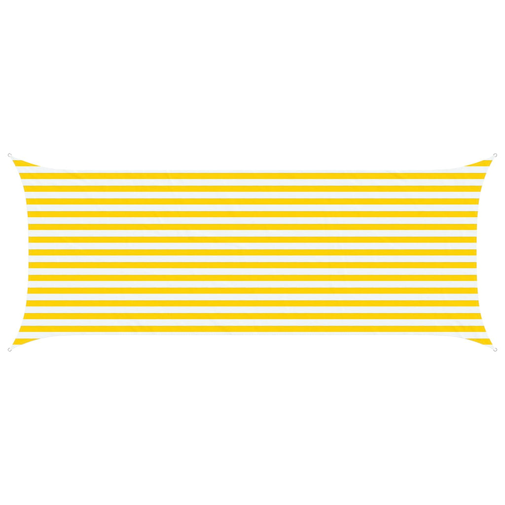 Vela da ombra solare Giallo e Bianco 5 x 2 m