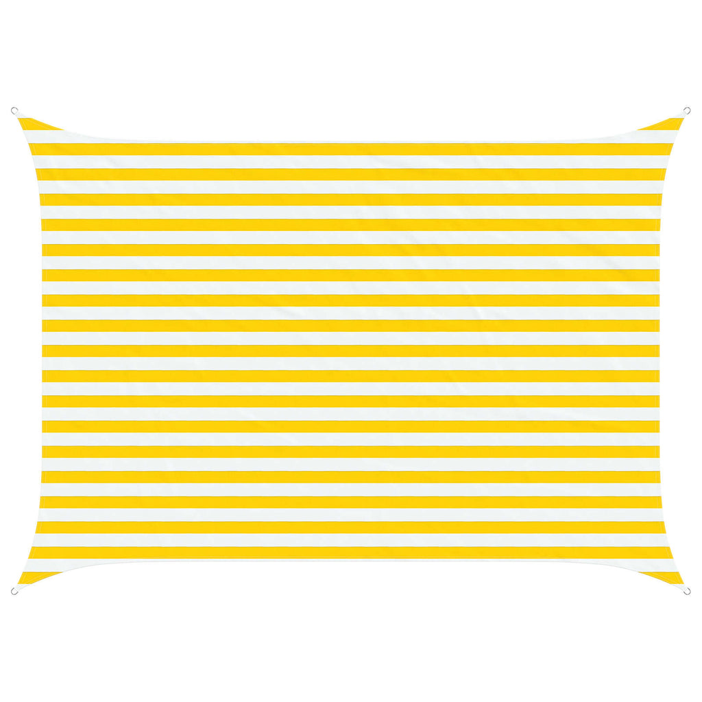 Vela da ombra solare Giallo e Bianco 3,5 x 2,5 m