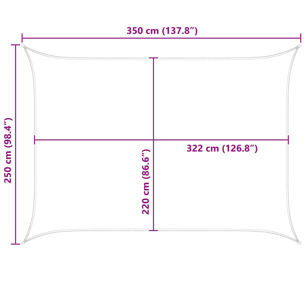 Vela da ombra solare Giallo e Bianco 3,5 x 2,5 m