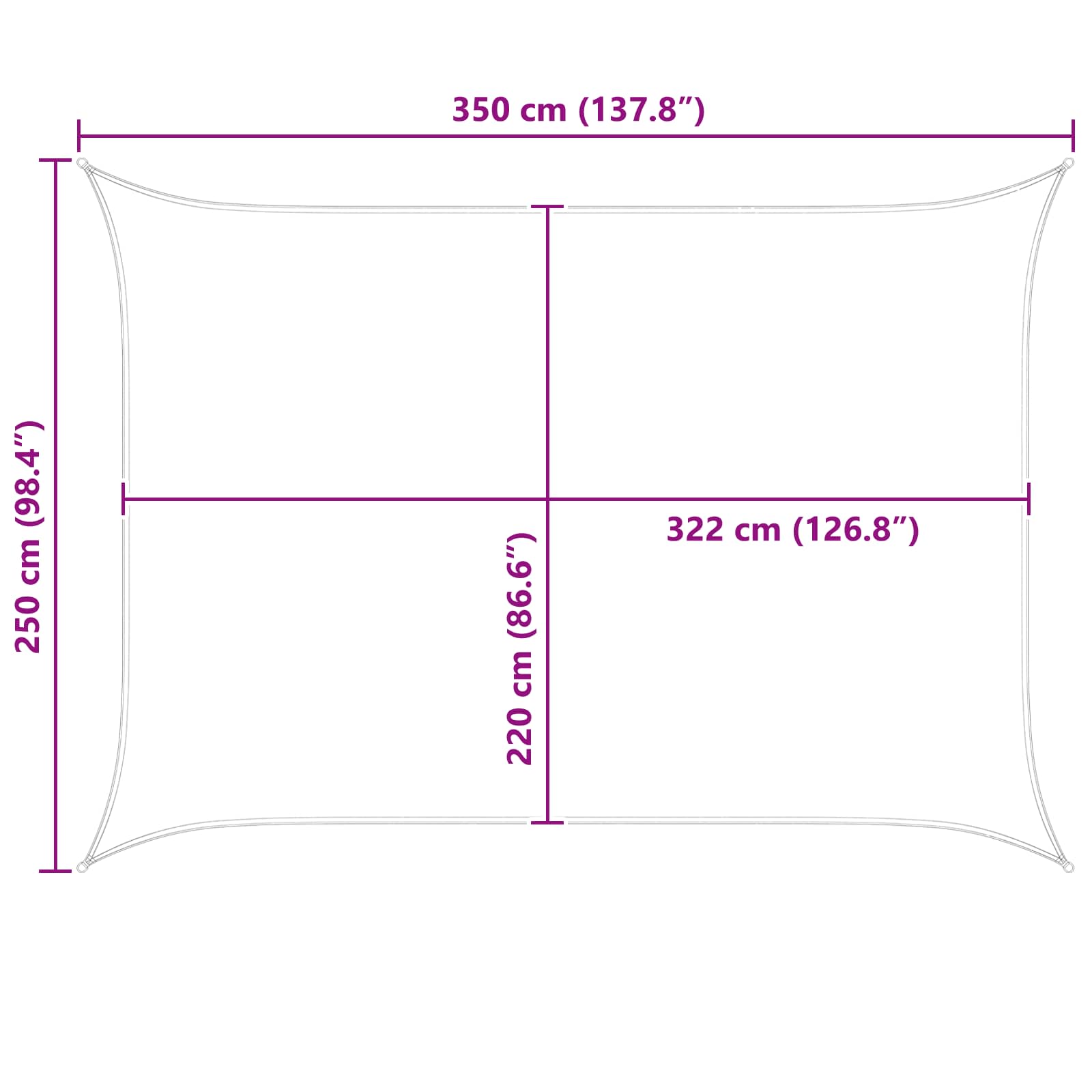 Vela da ombra solare Giallo e Bianco 3,5 x 2,5 m