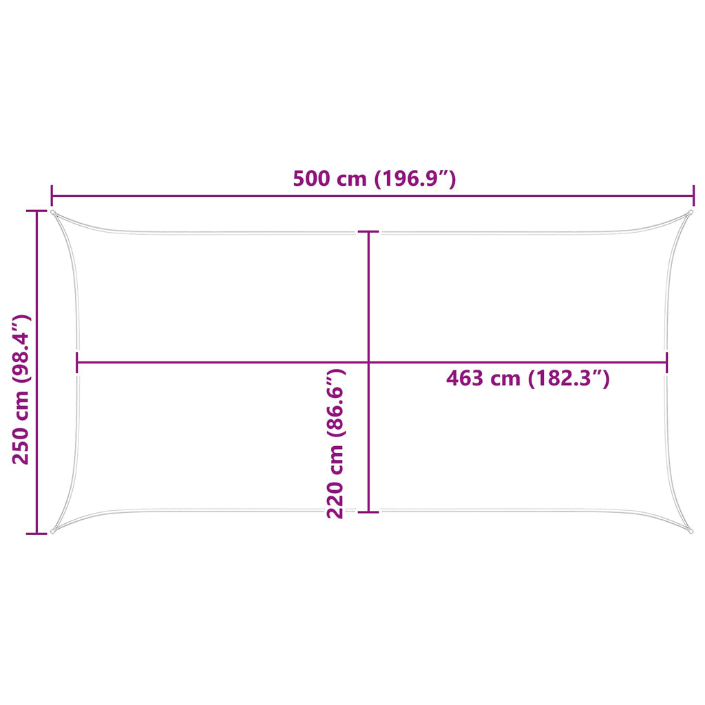 Vela da ombra solare Giallo e Bianco 5 x 2,5 m