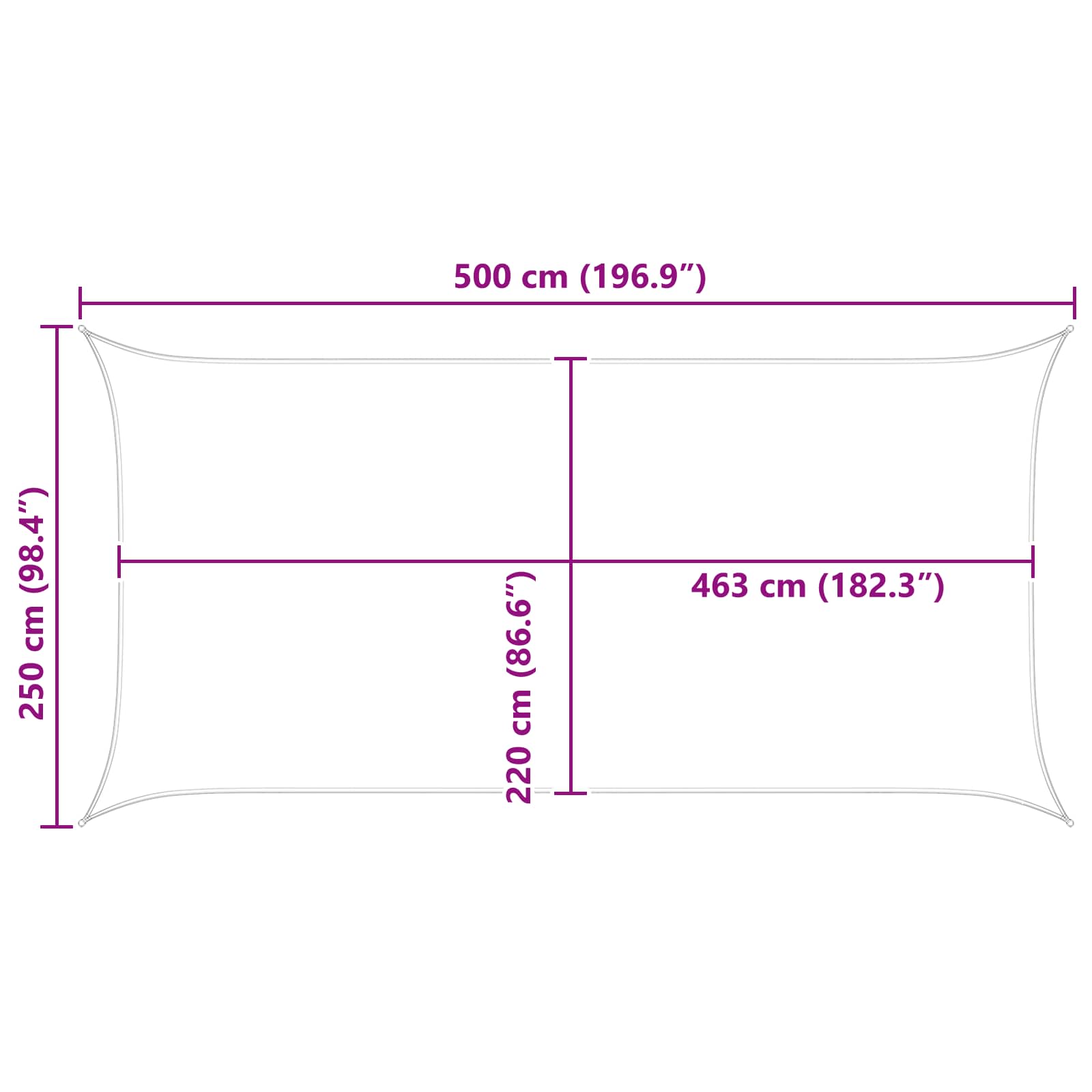 Vela da ombra solare Giallo e Bianco 5 x 2,5 m
