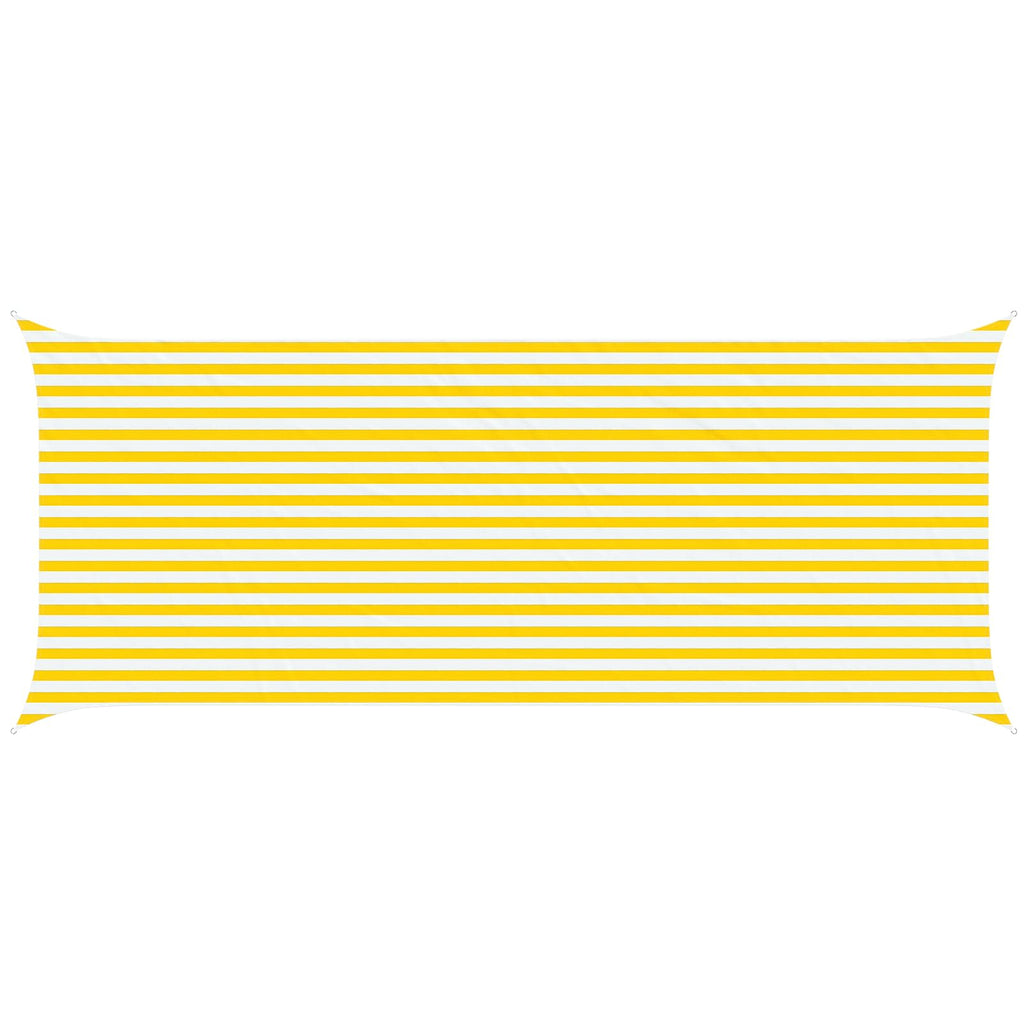 Vela da ombra solare Giallo e Bianco 6 x 2,5 m