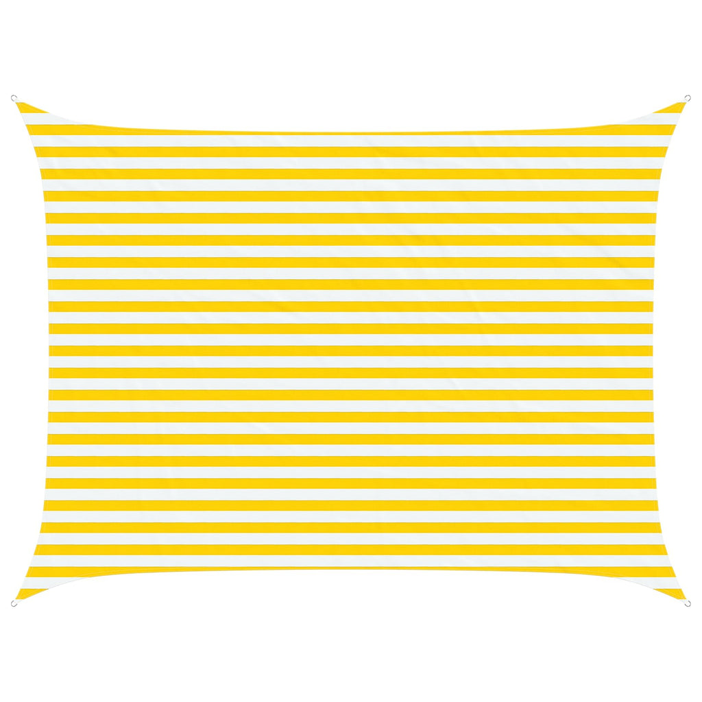 Vela da ombra solare Giallo e Bianco 4 × 3 m