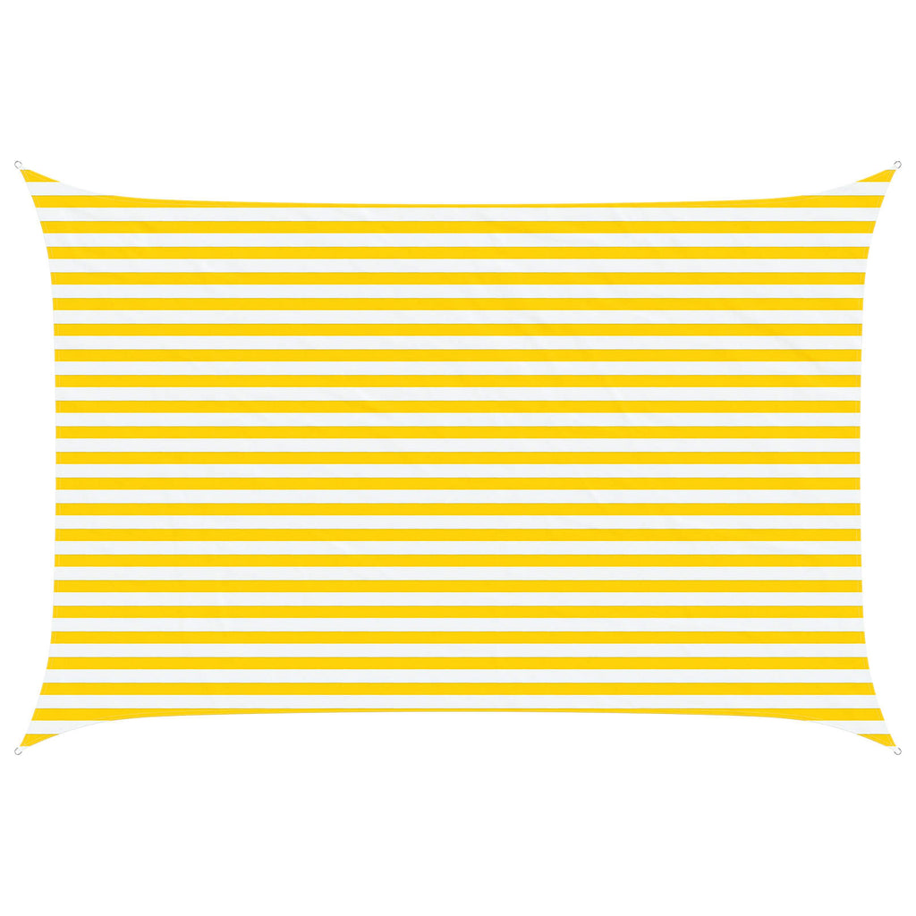 Vela da ombra solare Giallo e Bianco 4,5 × 3 m